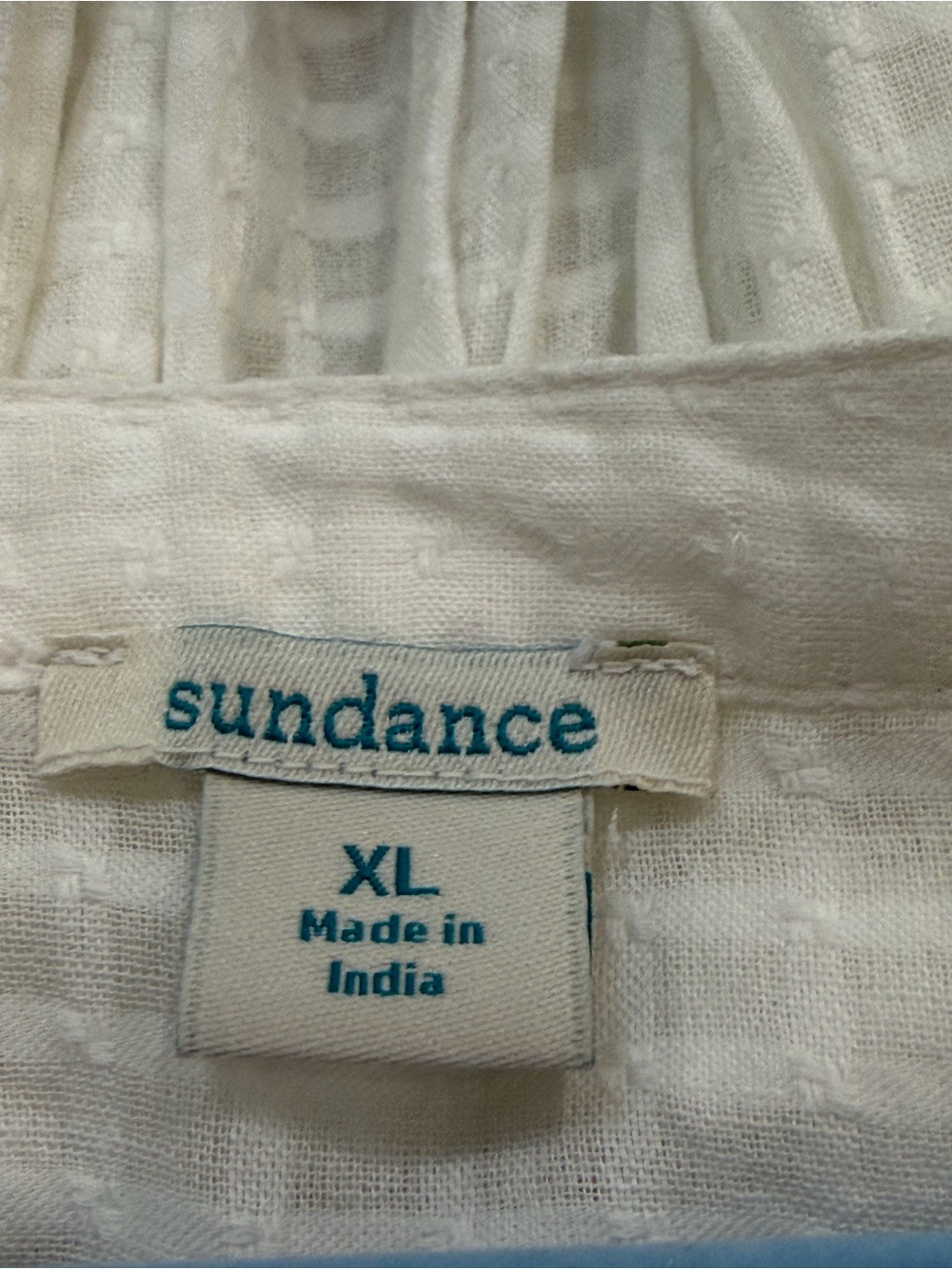 Sundance XL White Embroidered Cotton Boho Midi Dress High Low Lined - Picture 3 of 14